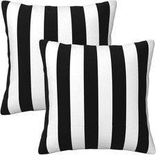 2 Sets Striped Decorative Throw Pillow Covers, 20x20 Inch for Living Room Couch