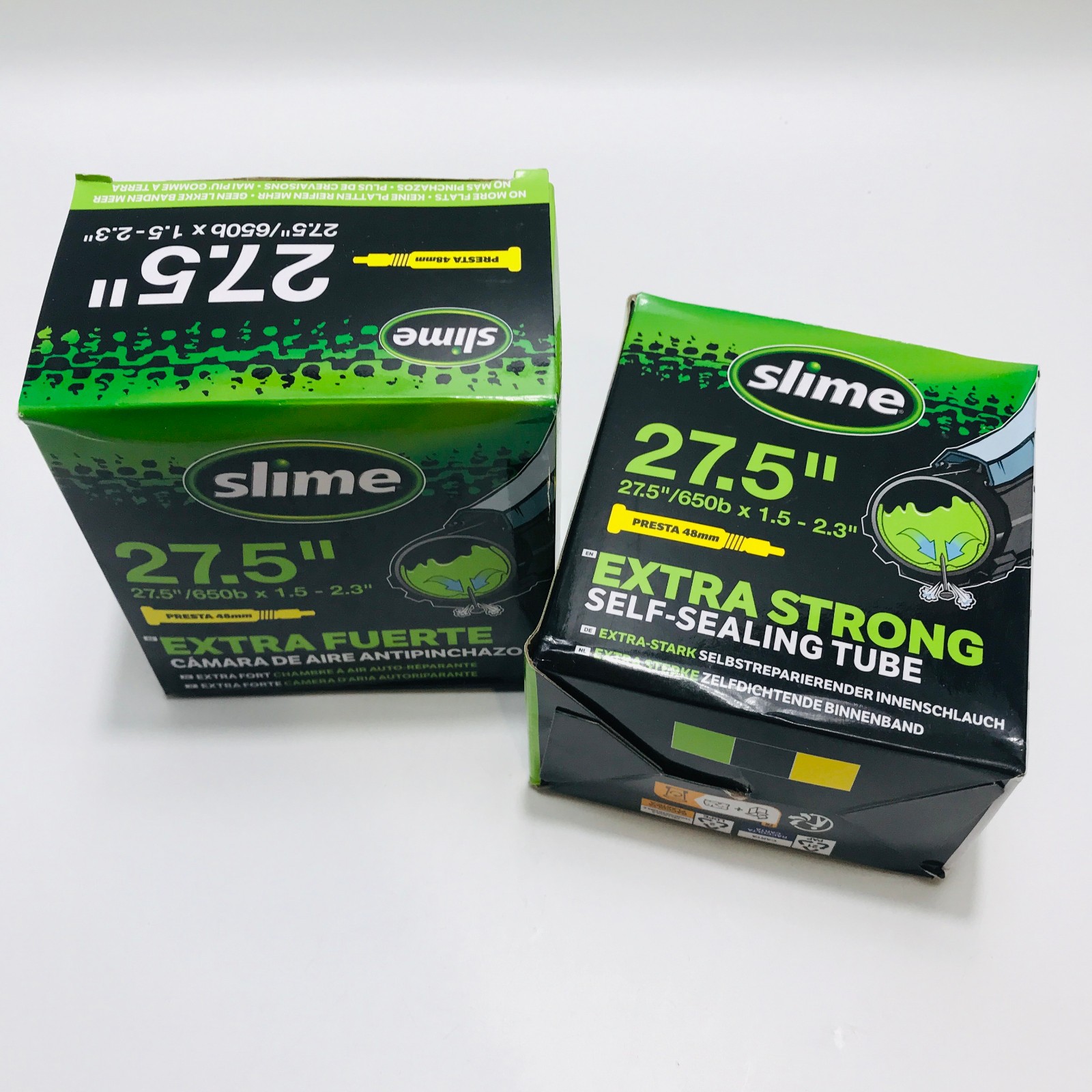 2x Slime Bike Inner Tube Self Sealing 27.5"" / 650b x 1.5 - 2.3"" - Presta 48mm