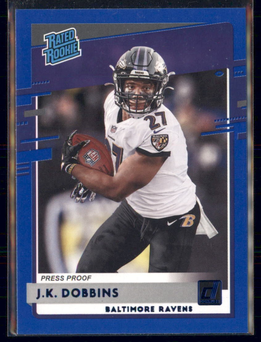 2020 Donruss - Rated Rookie Blue Press Proof J.K. Dobbins #311 RC