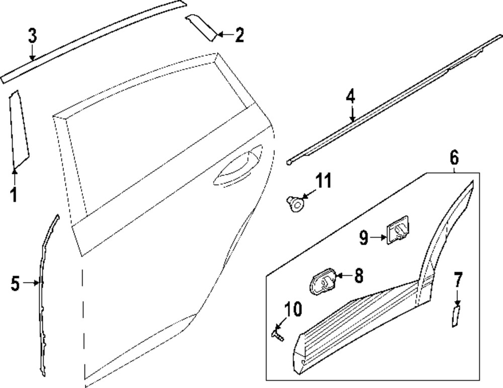 Moldura de cinturón para Hyundai Ioniq 5 2022-2024 (N/P 83210-GI000)