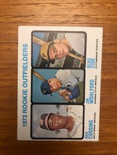 1973 Topps Baseball Card Rookie Outfielders Richie Zisk Wohlford Coggins #611 EX. rookie card picture