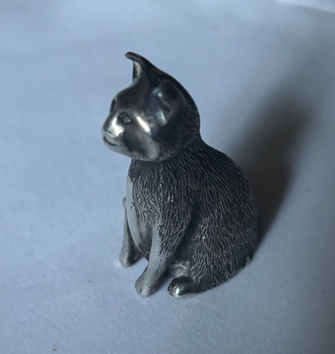 Estatuilla de gato S. Kirk and Son Sterling - Imagen 4 de 7