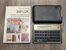 Vintage HP 12C Financial Calculator, Original Sleeve Cover  Manual 1982