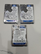 *LOT OF 3*  (2) 1TB (1) 320GB HDD WD BLUE WD10JPVX WD3200BEVT LAPTOP HARD DRIVES