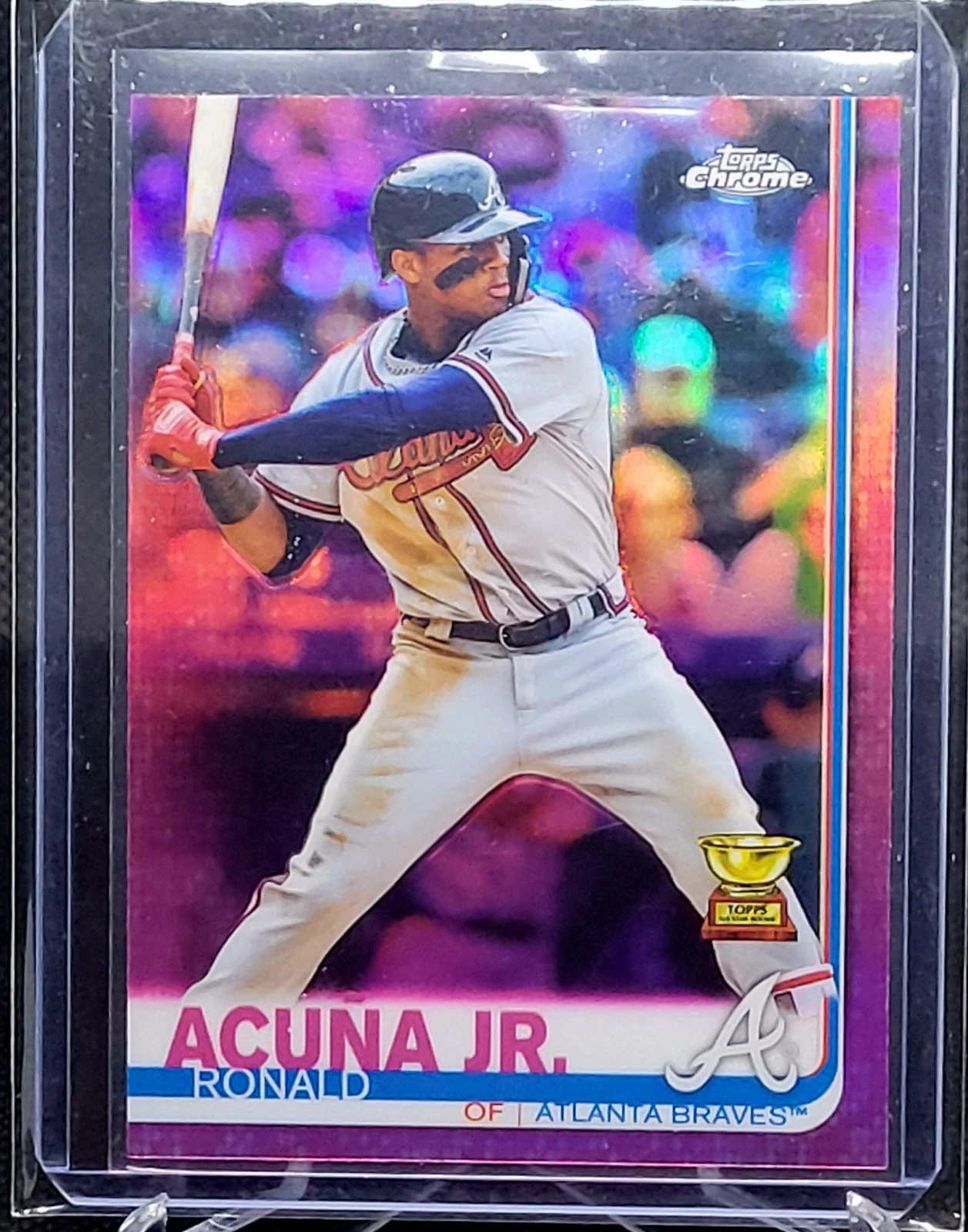 Ronald Acuna Jr 2019 Topps Chrome Pink Refractor Rookie Cup #117 Atlanta Braves