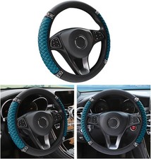 Bling Leather Steering Wheel Cover Colorful Rhinestones Elastic Steering Bling Leather Steering Wheel Cover Colorful Rhinestones Elastic Steering