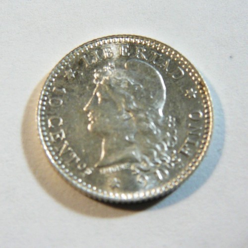 1883 Argentina 10 Centavos Silver Coin UNCIRCULATED