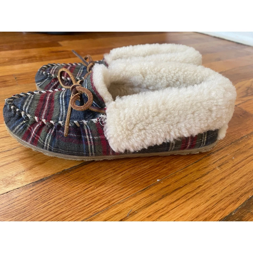 Mocasines a cuadros LL Bean para mujer Wicked Good con piel de oveja genuina talla 5 Foto 3 de 4