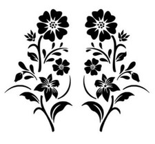 1x Autoaufkleber Aufkleber, Blumen Set 2, 28 cm Auto Tuning Wand Tattoo, Sticker