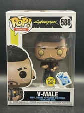 Funko Pop Games Cyberpunk 2077 V-Male GITD #588 GameStop EXCLUSIVE W/ Protector 