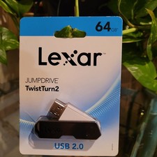 Lexar JumpDrive TwistTurn USB 2.0 Flash Drive 64GB Photo Music Videos Storage