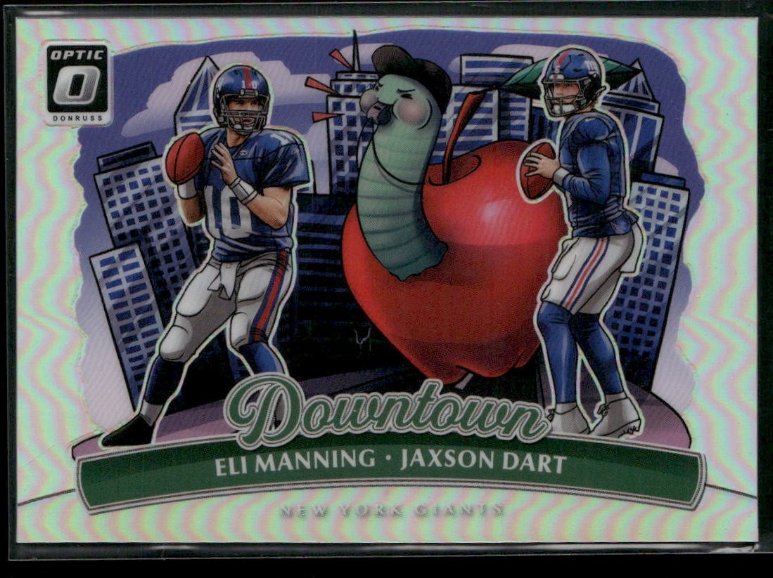 2025 Donruss Optic Jaxson Dart Eli Manning Downtown Duos Case Hit Rookie #1