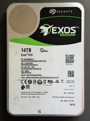 Seagate EXOS X16 14TB 256MB 3.5'' SATA 6Gb/s Hard Drive ST14000NM001G + Warranty!