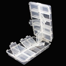 20 Grid Plastic Compartments For Jewelry Bead Organizer Storage Box Case 2-layer
