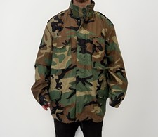 Vintage 70s M65 OG Camo Green Field Jacket Alpha Industries Scovill Zip Mens XL