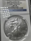 2011 Silver Eagle $1 NGC MS70 Uncirculated, Early Releases 25 Anniversary Set