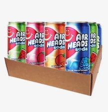 12 PACK! NEW! Airheads Soda, 12 oz Cans, Variety, FREE SHIPPING!