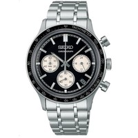 Seiko SSB479P1 Herren Chronograph Quarz Armband Edelstahl Schwarzes Zifferblatt