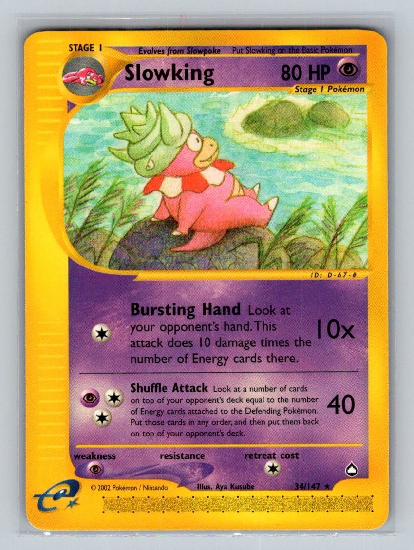 Slowking Rare Aquapolis - Pokemon Trading card Game E-Reader 034/147 NM