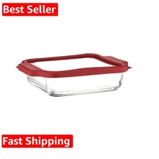 Glass Baking Dishes for Oven, 8 Inch Square Glass Cake Pan with TrueFit Cherr...