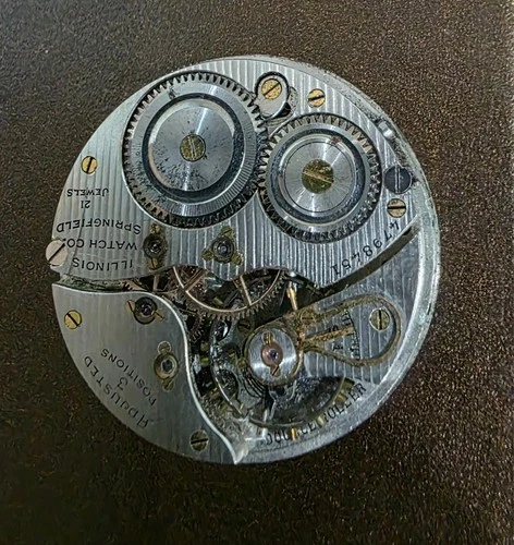 Antique 1926 Illinois Grade 274 Pocket Watch Movement Good Balance 12s 21j USA