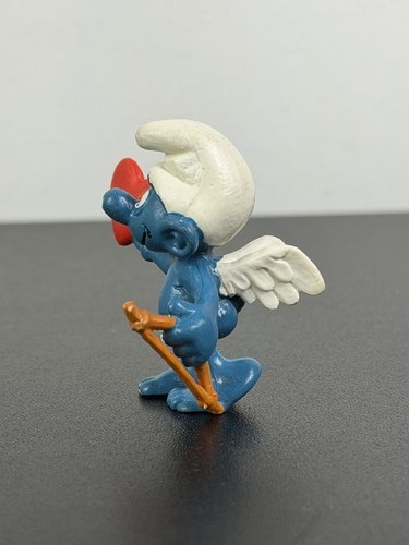 Figurine vintage Schleich Schtroumpf Cupidon 1983 Peyo avec coeur et flèche figurine - Photo 5 sur 6