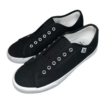 Hurley Damen Chloe Leinen Turnschuhe Niedriges Top Schuhe Schwarz Größe