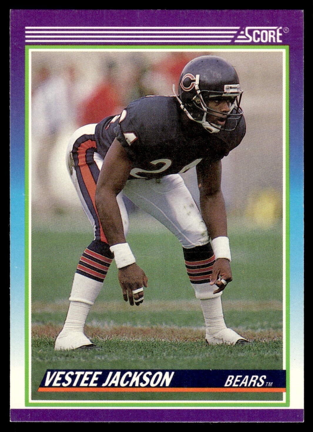 1990 SCORE NFL FOOTBALL Sports Trading Card #454🤩VESTEE JACKSON, Chicago Bears