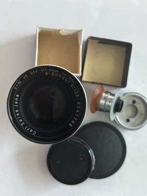 Carl Zeiss Jena Sonnar 4/135 mm No6241796 Plus Contax Focusing Lens!