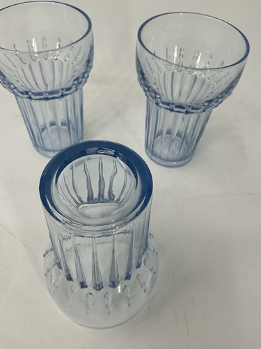 3 Stunning Martinsville Radiance Sky Blue Pair Flat Tumblers 9 Ounce Glasses EUC - Picture 15 of 15