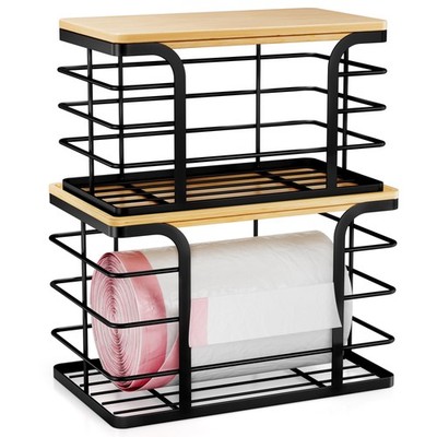 2 Pack Stackable Storage for Kitchen Laundry Pantry Organizers,Trash Bag Hold...