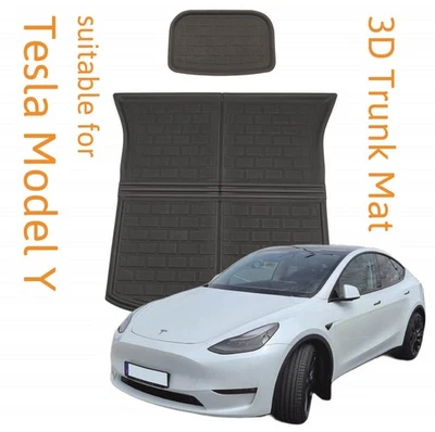 3D Tapis de Coffre + Unterbodenmatte Convient pour Tesla Modèle Y/Performance - Photo 1/4