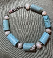 Vintage Nevada Turquoise & Cultured Pearl Ste...