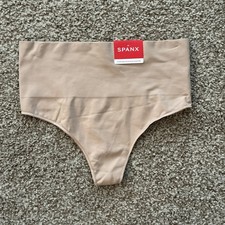 NWT Spanx Women's M EcoCare Shaping Thong 40048R Toasted Oatmeal - See Photos