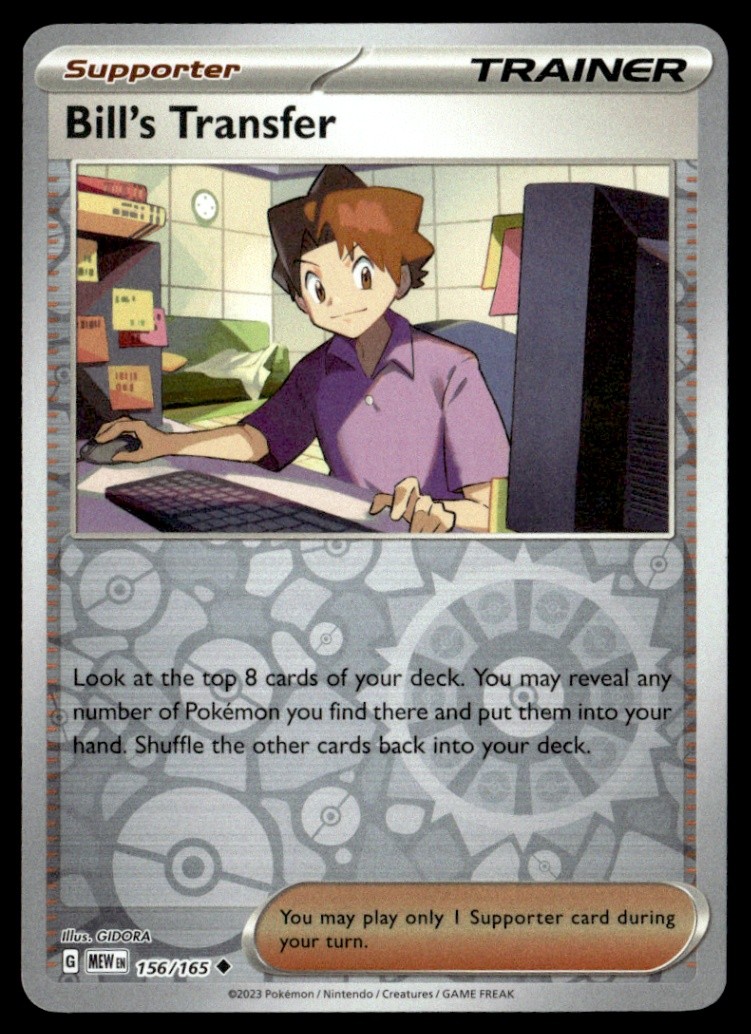 Bill's Transfer - Reverse Holo SV: Scarlet & Violet 151 156/165 NM Pokémon TCG