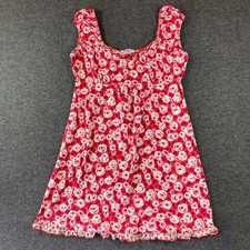 Y2K Ann Taylor Loft Sleepwear Milkmaid Nightgown Womens Large Red Floral