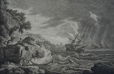 Der Sturm Franz Edmund Weirotter nach Joseph Vernet 1764 - Bild 1 von 4