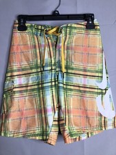 Nike Boys 6.0 Swim Trunks Shorts Plaid Multicolor Kids Size 10