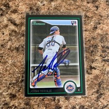 Josh Thole Signed 2010 Bowman Draft Rc Auto New York Mets
