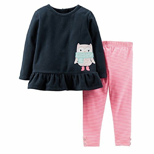 Carter's Baby Mädchen 2-teiliges Microfleece Top & Legging Set 18 Monate, marineblau - Eule - Bild 3 von 4