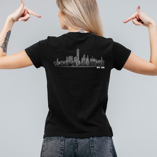 EAKS® Damen Girlie T-Shirt Motiv: "Skyline Of New York City" Hip Hop Städteshirt - Bild 12 von 50