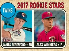 2017 Topps Heritage #179 James Beresford Alex Wimmers TWINS RC