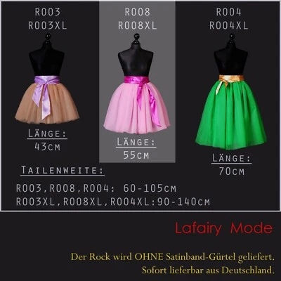 LAFAIRY Tütü Ballettrock 55cm Tüllrock Tanzrock 5 Lagen Minirock Festumzug 20LF