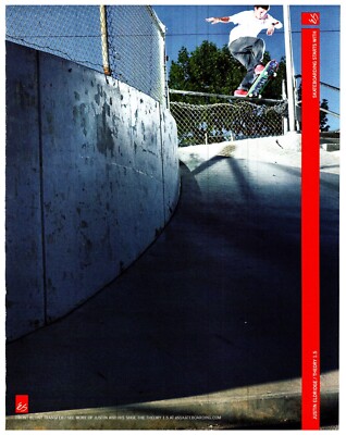 PSK49 SKATEBOARDING MAGAZIN WERBUNG 11X8'' ES SCHUHE: JUSTIN ELDRIDGE