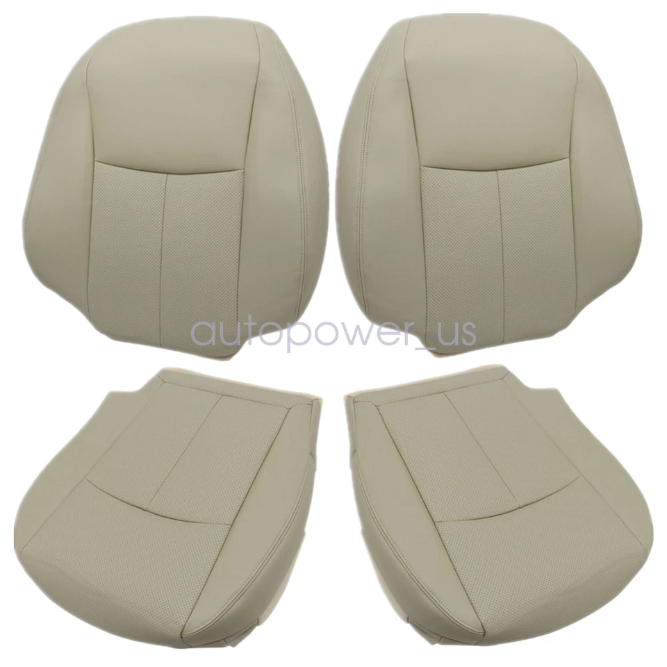 Fits 2014-2020 Infiniti Q50 Front Bottom & Top Perforated Seat Cover Wheat Tan - Imagem 2 de 4