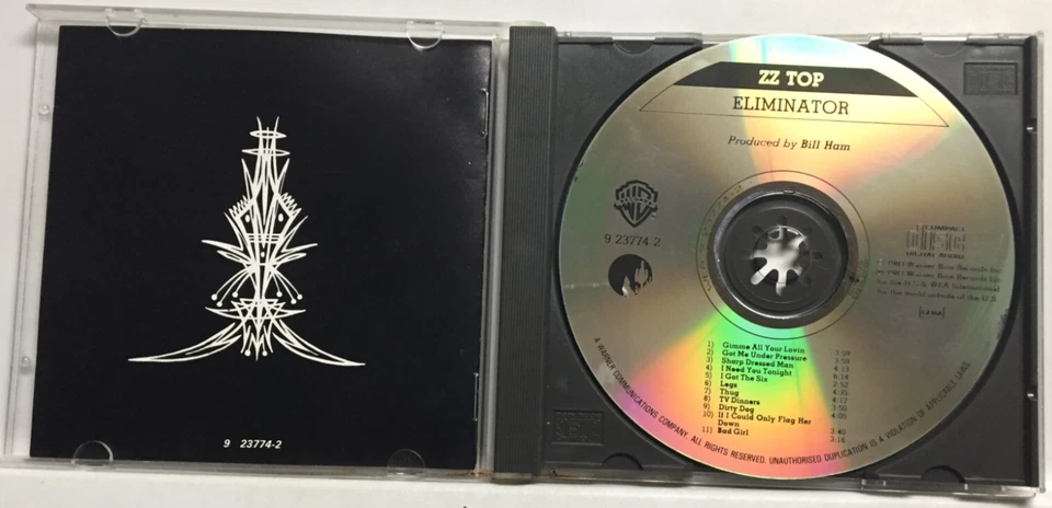 ZZ Top - Eliminator [1983](CD,1984,Warner,1st Edition) 9 23774-2, ENGLAND, RARE! - Image 3 of 4
