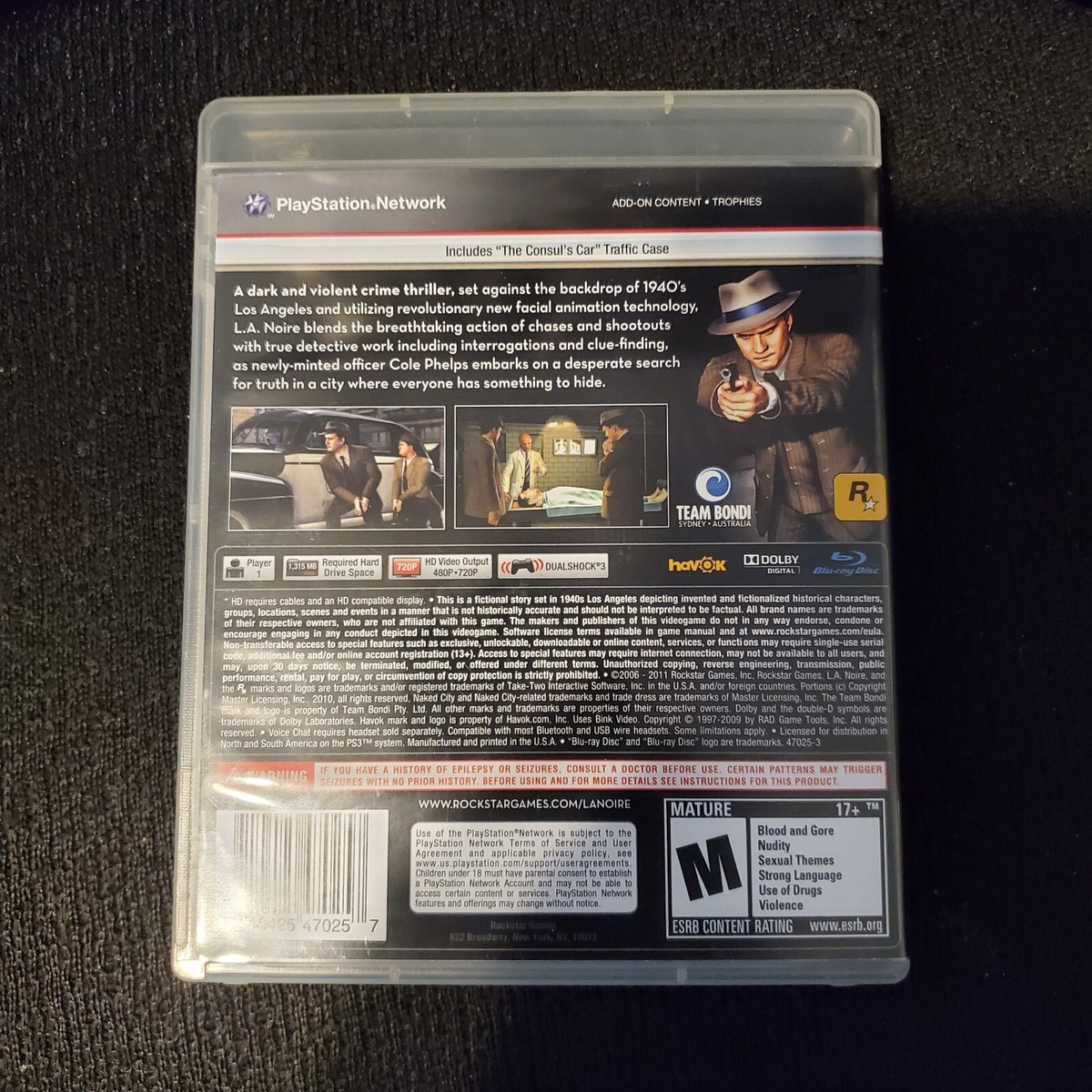 PS3 PlayStation 3 LA L.A. Noire Exclusive Content Complete In Box