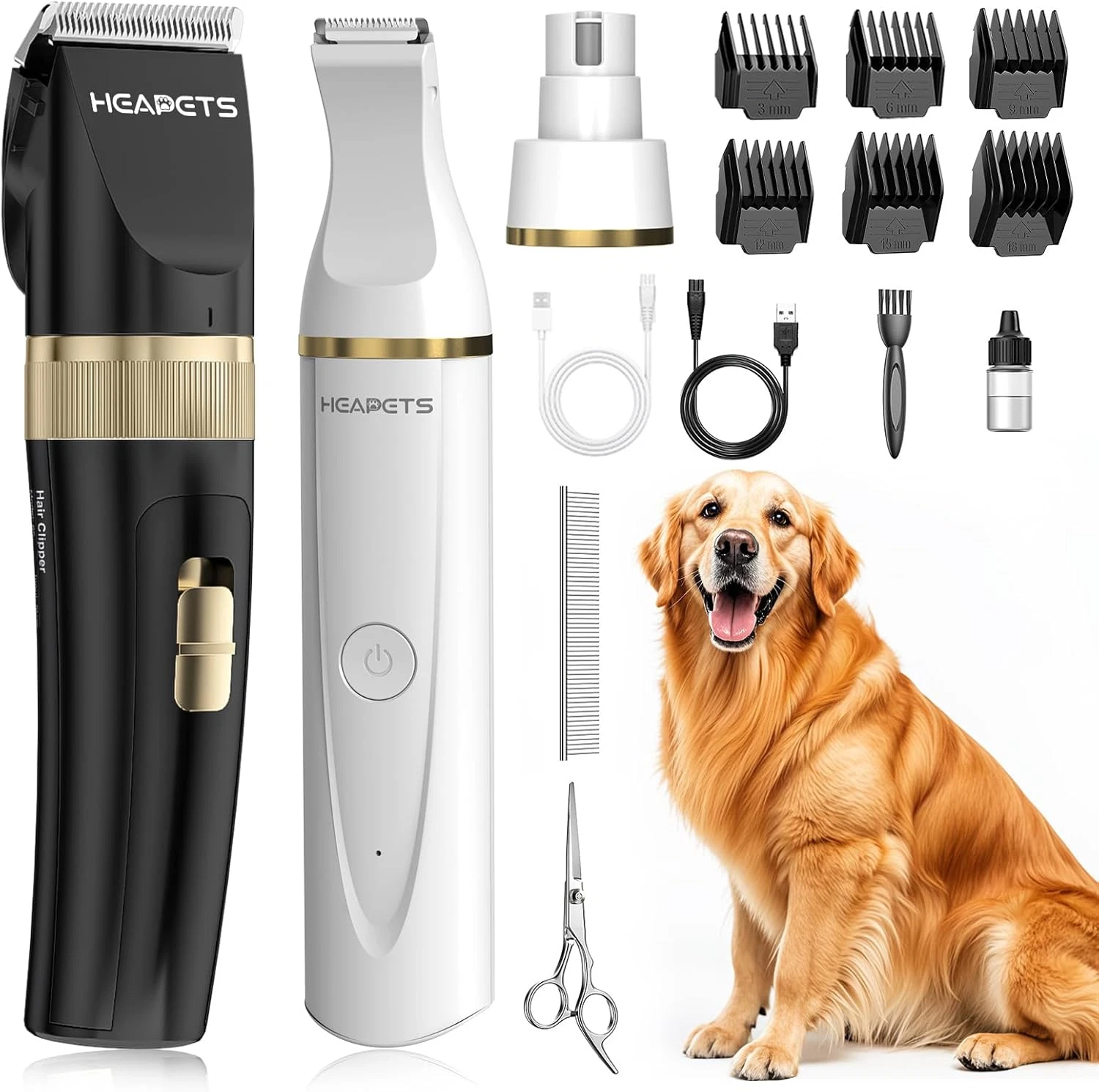Cortapelos para perros para kit de aseo y recortador de uñas para patas de perro