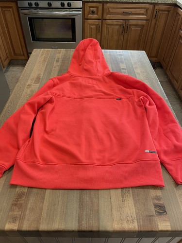 Kids Neon fire red/orange zip up jacket size 10/12 - Picture 4 of 7