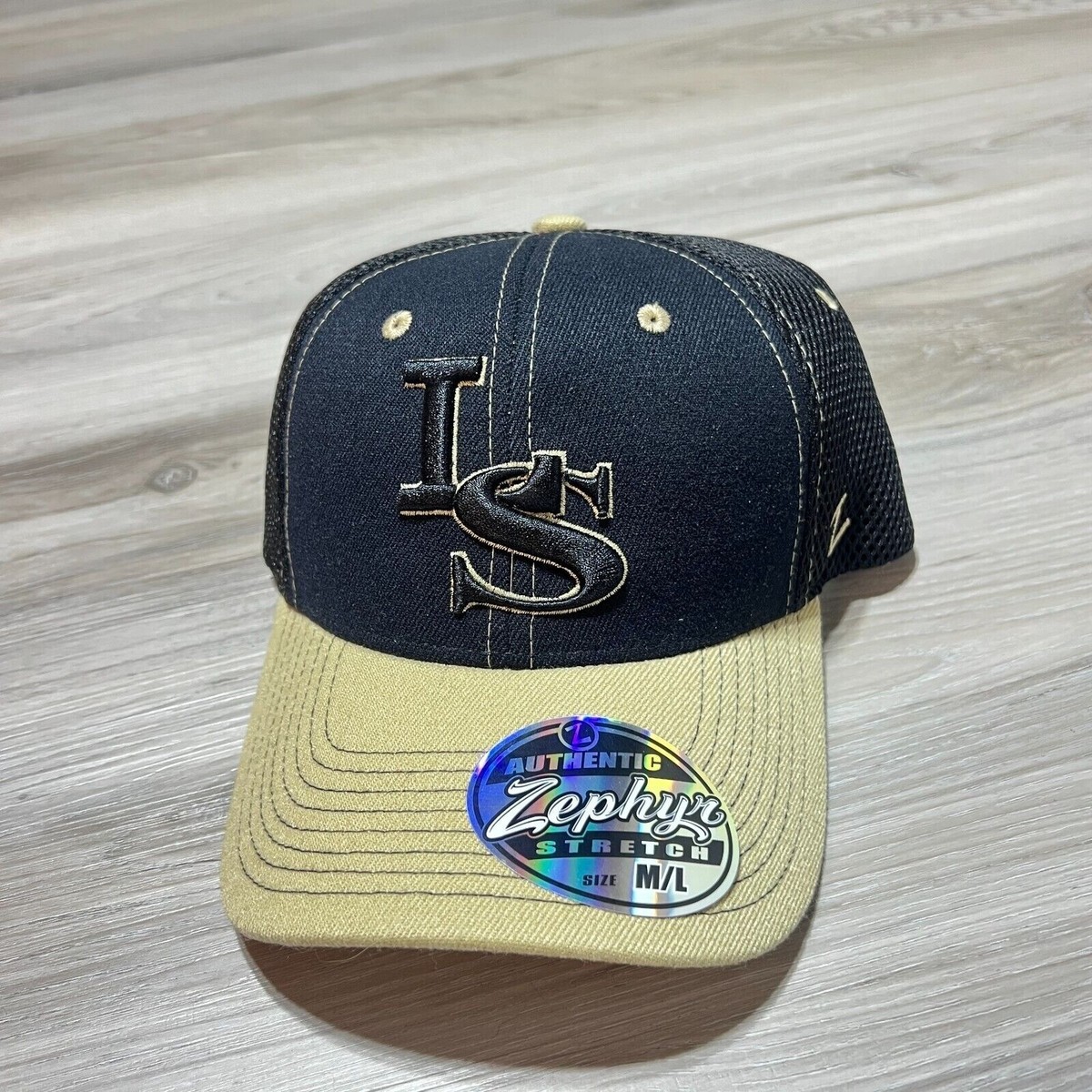 Zephyr LS University Fitted Hat Cap Black Men's Medium Large Black